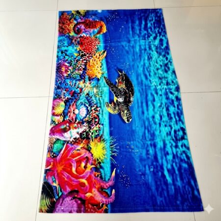 Microfiber Beach Towels Velour Custom Design Reactive Printed Logo Beach Towel