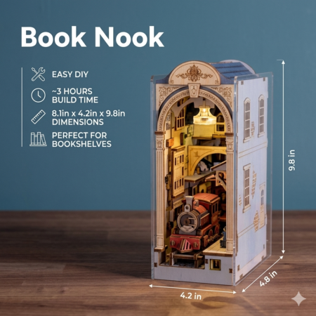 Robotime Rolife Book Nooks Series Stories In Books 4 Kinds DIY Wooden Miniature House Furniture Sakura Densya TGB01 Dropshipping