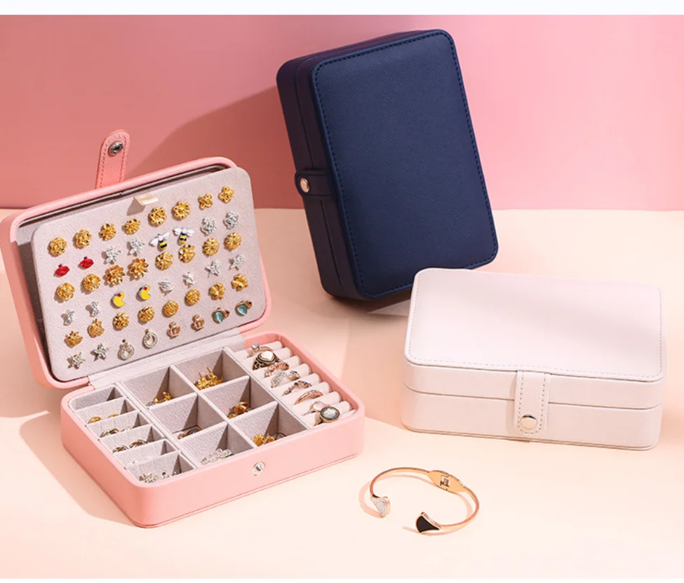 Leather Jewelry Box Organizer Jewelry Display Jewelry Boxes and Packaging Ring Box Suitable for Earrings and Rings - Image 4