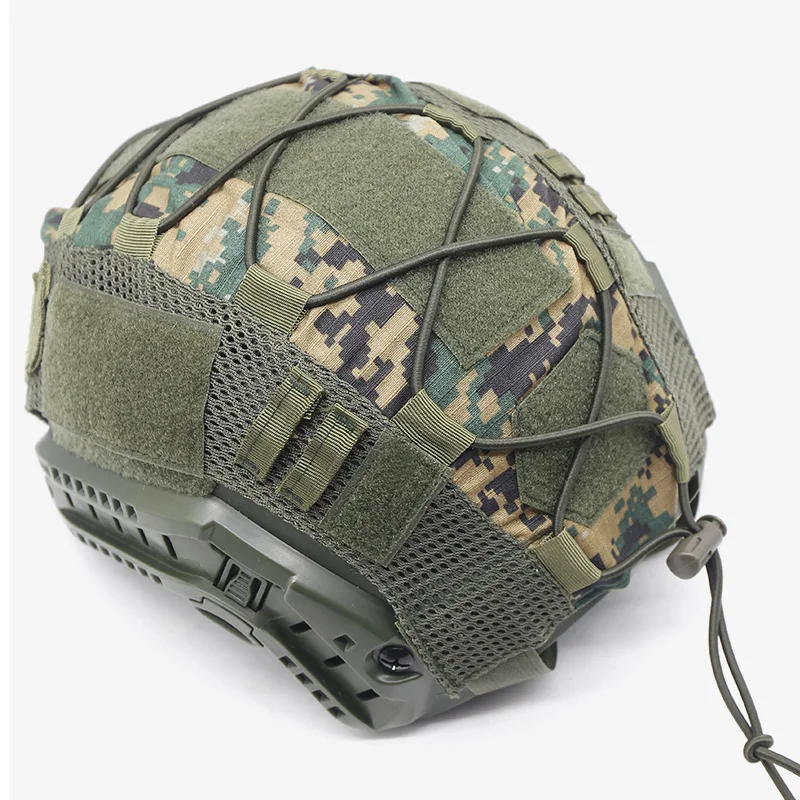Tactical Gear Fast Tactical Camouflage Helmet Cover Cloth Helmet Accessories Oxford Fabric Sand Color Mesh Helmet Cover Pouch - Image 4