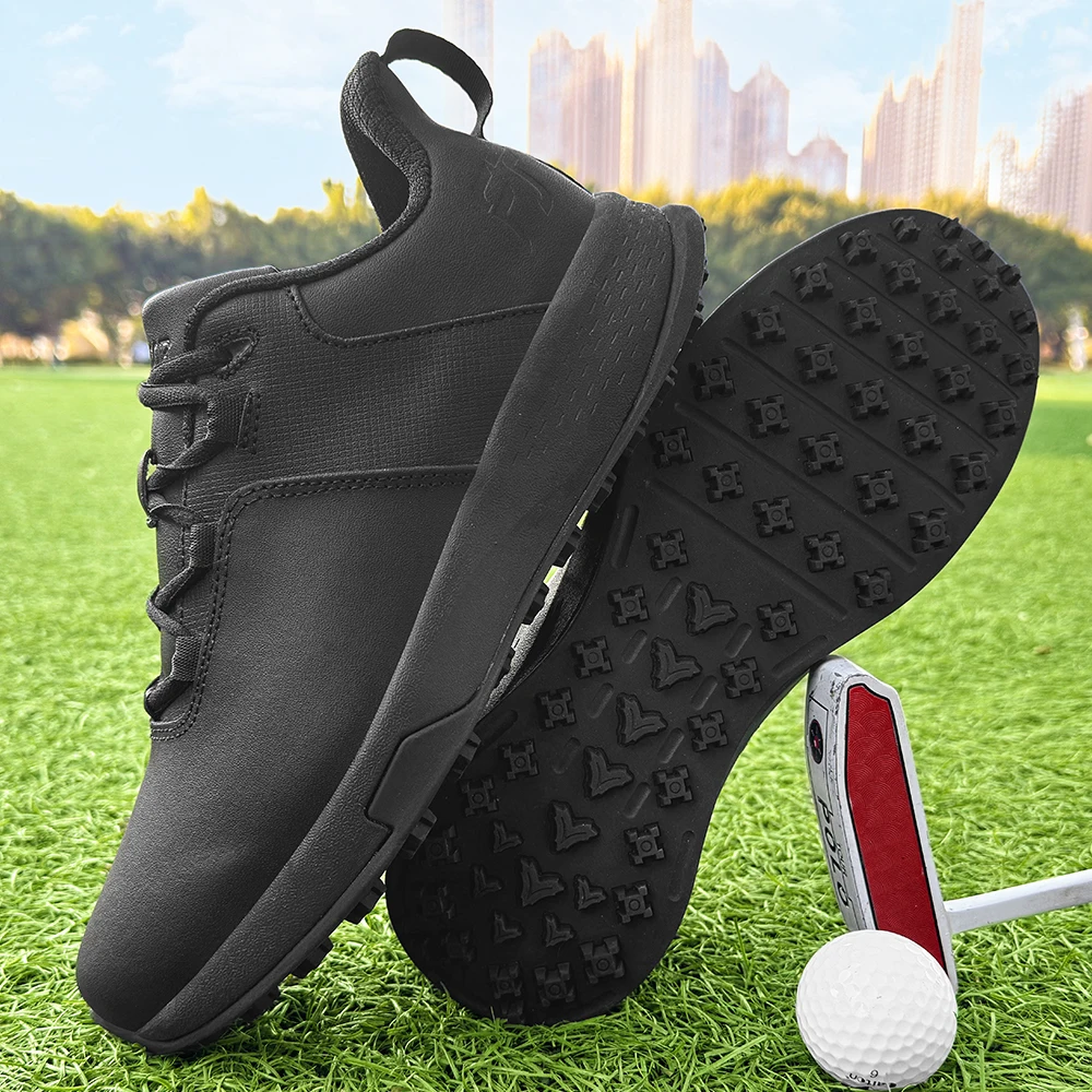 Men's Waterproof Golf Shoes with Anti slip and Comfortable Soft Sole and Knob Strap System Suitable for Outdoor Sports - Image 3