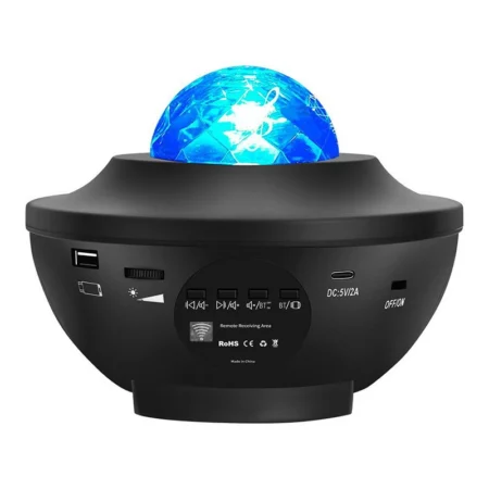 USB Music Projector LED Night Lamp Starry Sky RGB Multi-Color Projection Bedside Atmosphere with Water Pattern Small Size