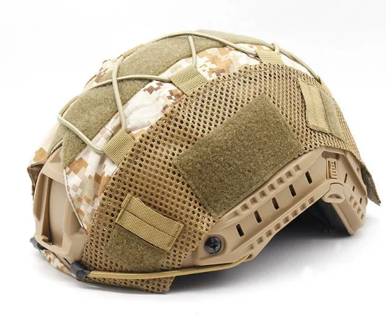 Tactical Gear Fast Tactical Camouflage Helmet Cover Cloth Helmet Accessories Oxford Fabric Sand Color Mesh Helmet Cover Pouch - Image 13