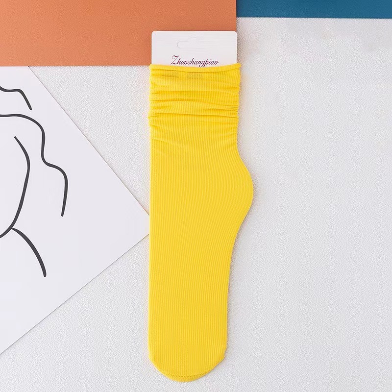 Zhuji Socks for Women, Summer Ultra-Thin Ice Silk Slouch Socks, Japanese Jk School Style, Versatile Solid Color High Tube Socks for Girls, Korean Version - Image 13