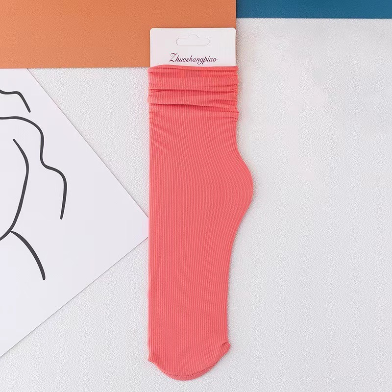 Zhuji Socks for Women, Summer Ultra-Thin Ice Silk Slouch Socks, Japanese Jk School Style, Versatile Solid Color High Tube Socks for Girls, Korean Version - Image 16
