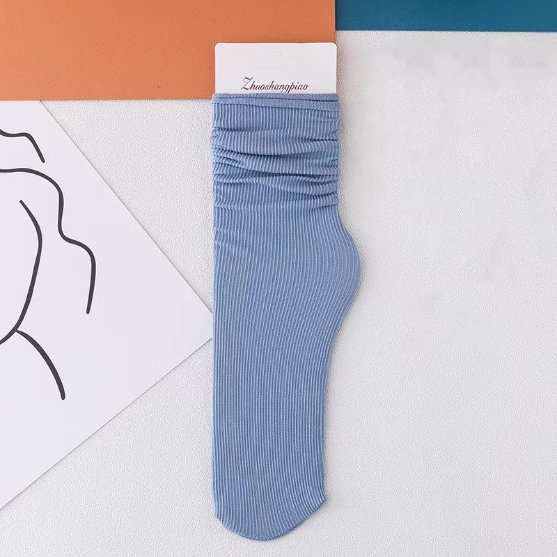 Zhuji Socks for Women, Summer Ultra-Thin Ice Silk Slouch Socks, Japanese Jk School Style, Versatile Solid Color High Tube Socks for Girls, Korean Version - Image 15