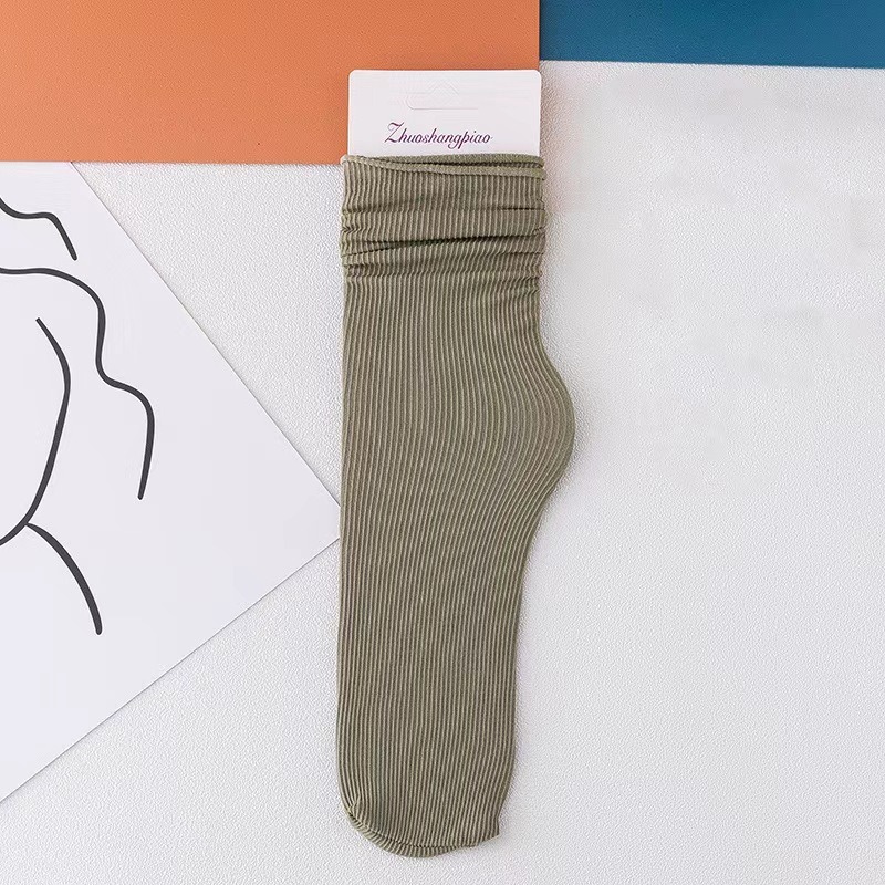 Zhuji Socks for Women, Summer Ultra-Thin Ice Silk Slouch Socks, Japanese Jk School Style, Versatile Solid Color High Tube Socks for Girls, Korean Version - Image 14