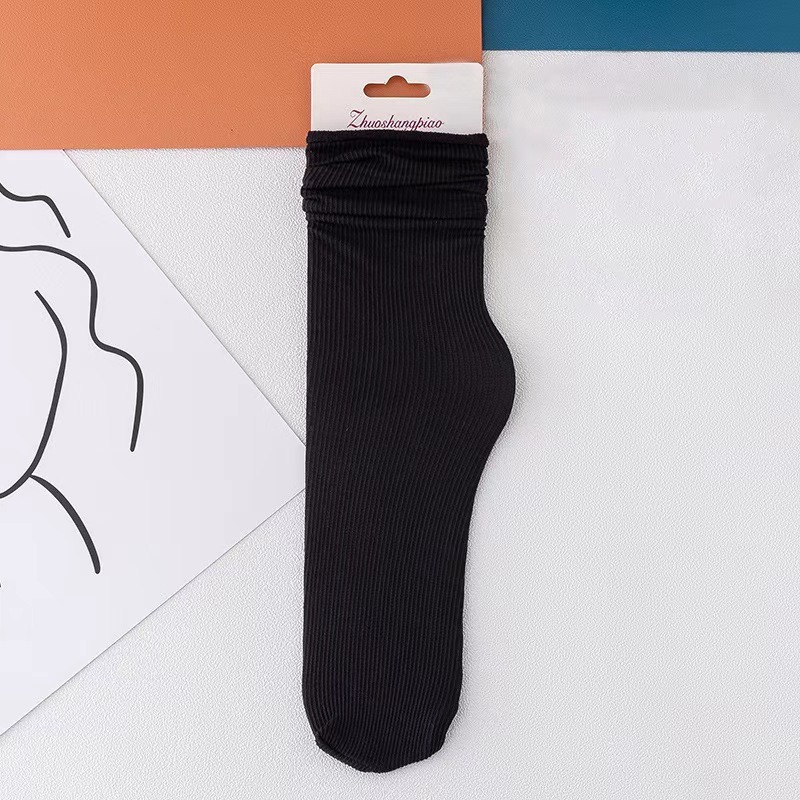 Zhuji Socks for Women, Summer Ultra-Thin Ice Silk Slouch Socks, Japanese Jk School Style, Versatile Solid Color High Tube Socks for Girls, Korean Version - Image 8