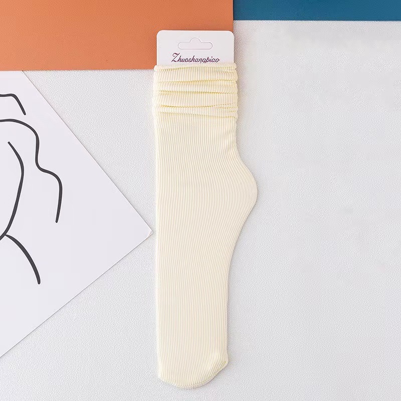 Zhuji Socks for Women, Summer Ultra-Thin Ice Silk Slouch Socks, Japanese Jk School Style, Versatile Solid Color High Tube Socks for Girls, Korean Version - Image 7