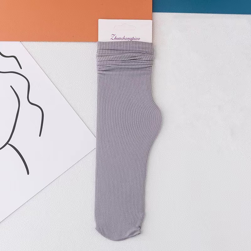 Zhuji Socks for Women, Summer Ultra-Thin Ice Silk Slouch Socks, Japanese Jk School Style, Versatile Solid Color High Tube Socks for Girls, Korean Version - Image 10