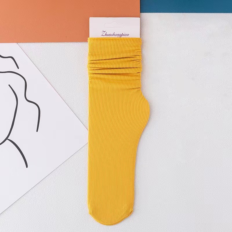 Zhuji Socks for Women, Summer Ultra-Thin Ice Silk Slouch Socks, Japanese Jk School Style, Versatile Solid Color High Tube Socks for Girls, Korean Version - Image 12