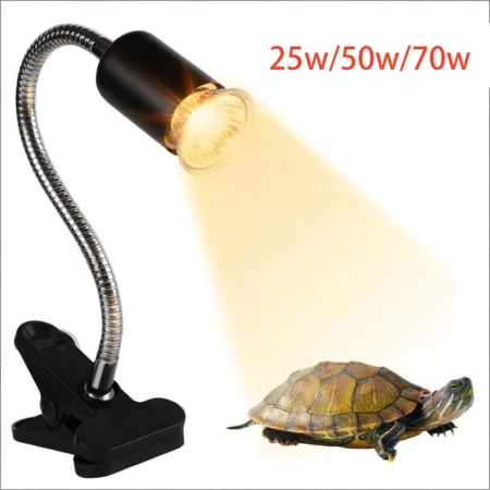 Reptile Heat Lamp UVA UVB Light Rotatable Basking Spot Light Simulated Sunlight For Turtle Lizard Clip-on Lamp Holder 25-75W