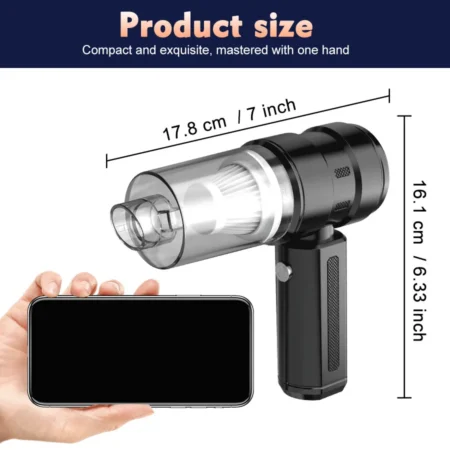 Wireless Handheld Vacuum Cleaner, Portable Car Vacuum Cleaner, Lightweight and Compact, Suitable for Car Interiors, Home, and Office