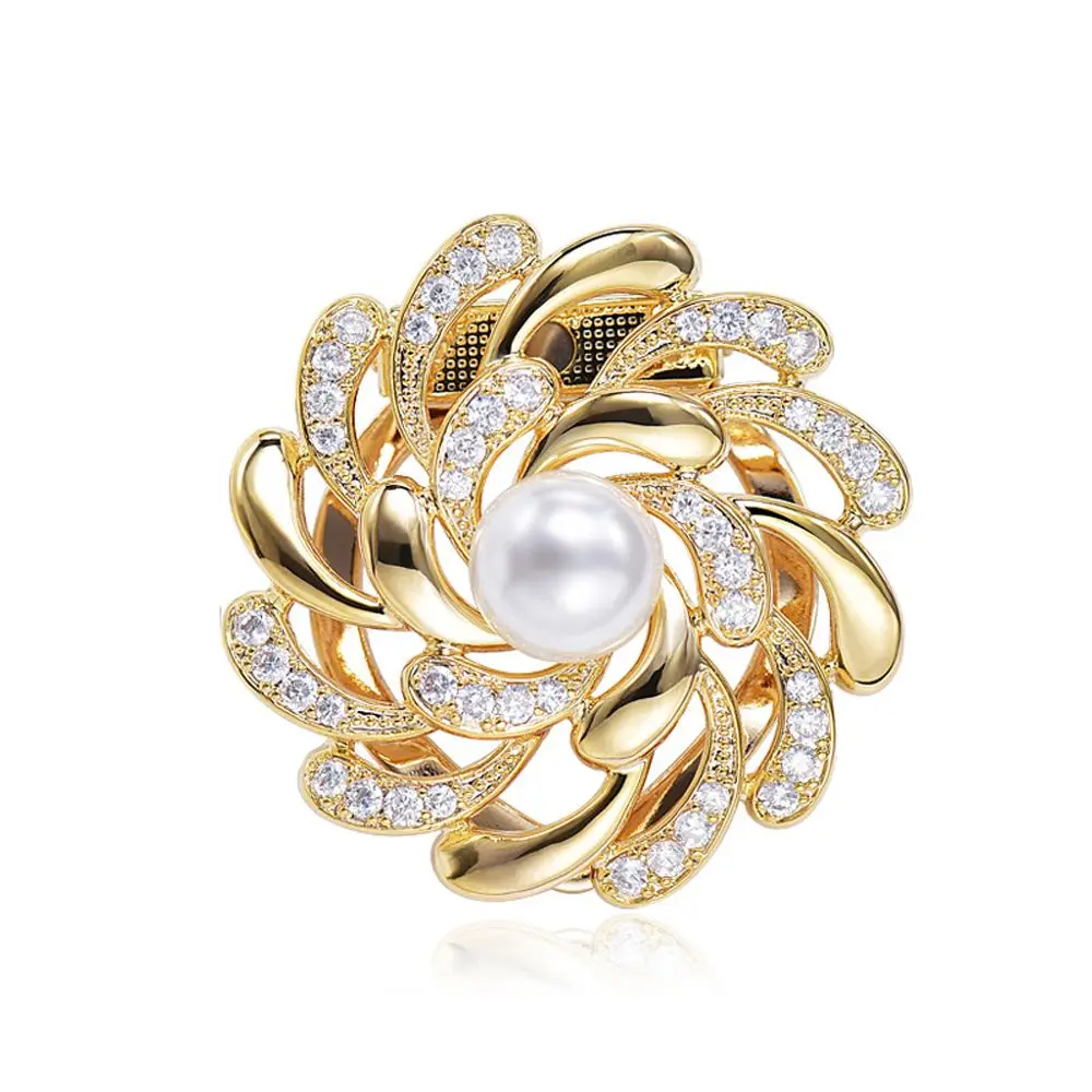 Gift Trendy Pearl Crystal Flower Fashion Jewelry Shawl Clip Scarf Ring Women Scarf Buckle Korean Style Brooch Pins - Image 8