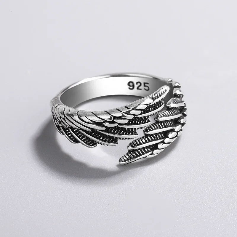 Silver Color Hip Hop Vintage Couples Creative Wings Open Rings For Women Girls Punk Ring Party Jewelry Birthday Gift - Image 7