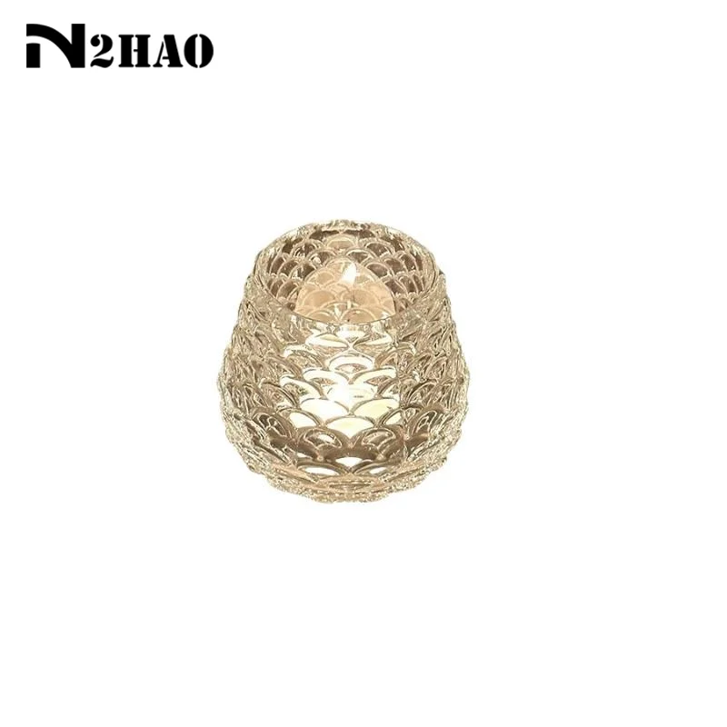 Fashion Candle Holder Cup Vertical Striped Glass Fragrance Candle Vessel For Romantic Candlelight Dinner Home Decoration〔Nest〕 - Image 6