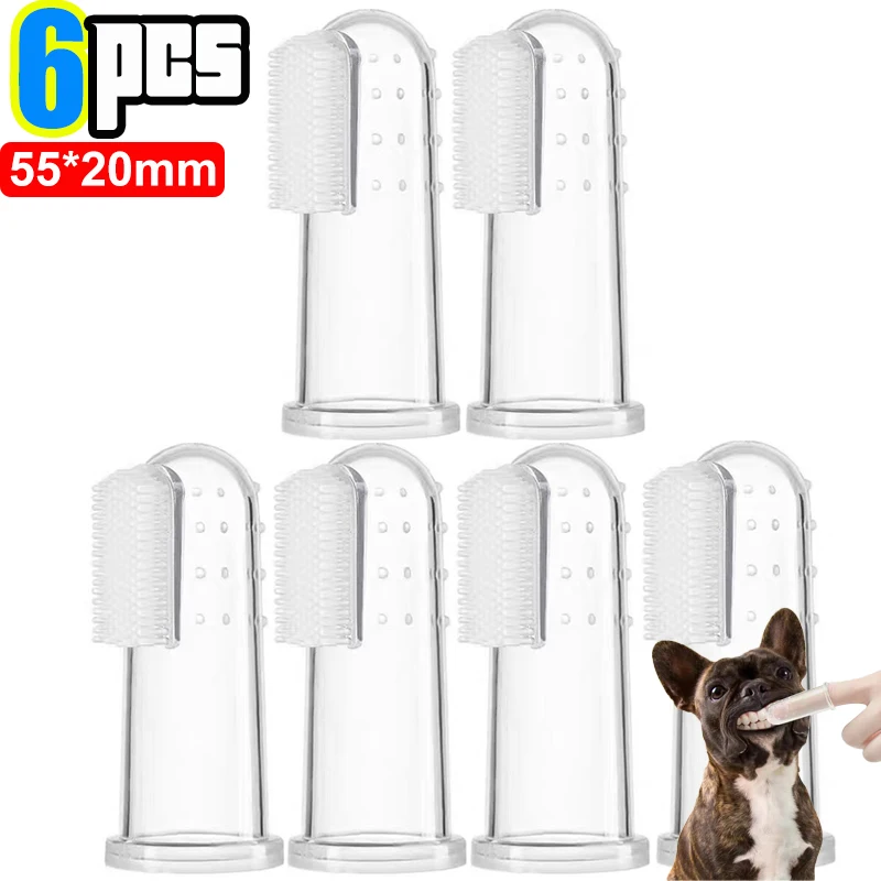 Silicone Soft Pet Finger Cuff Toothbrushes Dog Brush Bad Breath Tartar Teeth Care Tool Cat Cleaning Scrub Silicagel Pet Supplies - Image 12