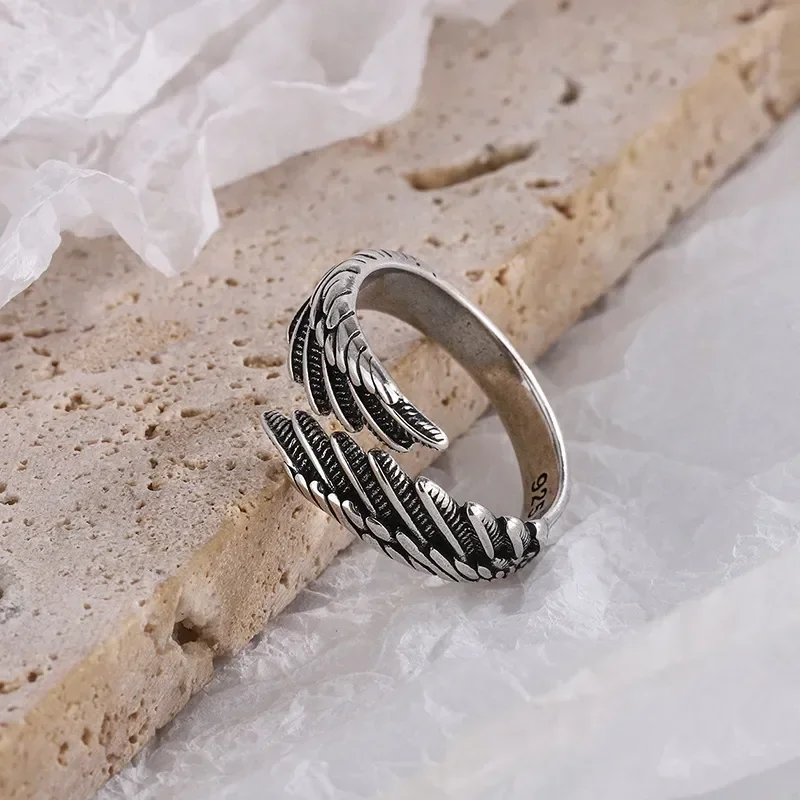 Silver Color Hip Hop Vintage Couples Creative Wings Open Rings For Women Girls Punk Ring Party Jewelry Birthday Gift - Image 6