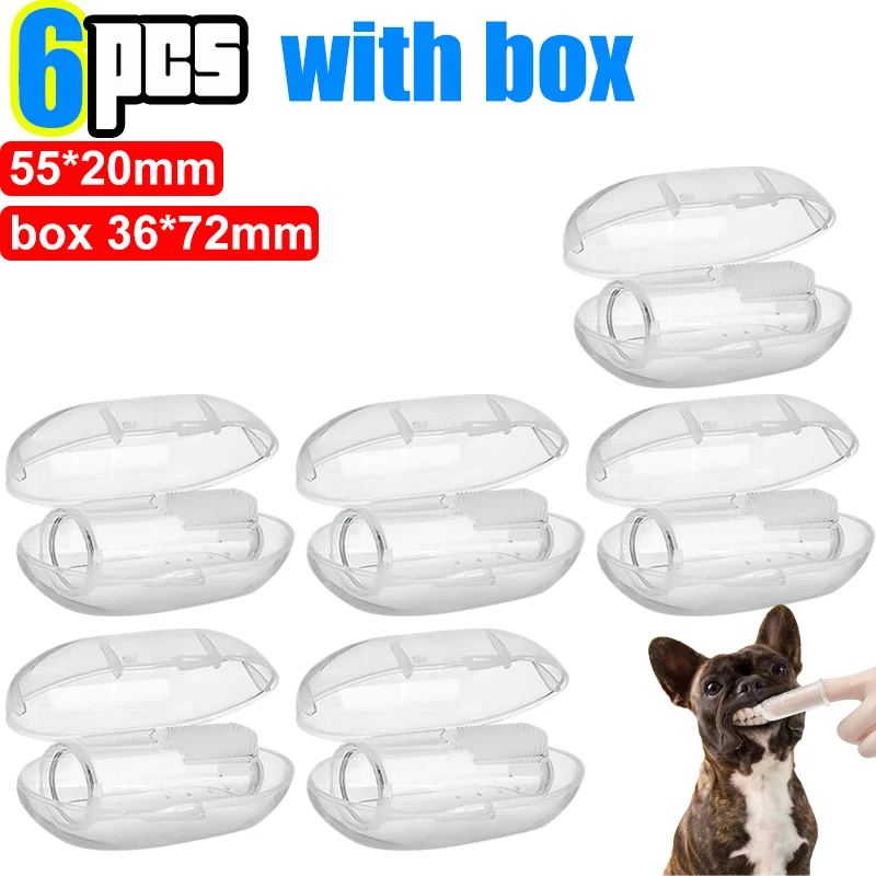 Silicone Soft Pet Finger Cuff Toothbrushes Dog Brush Bad Breath Tartar Teeth Care Tool Cat Cleaning Scrub Silicagel Pet Supplies - Image 11