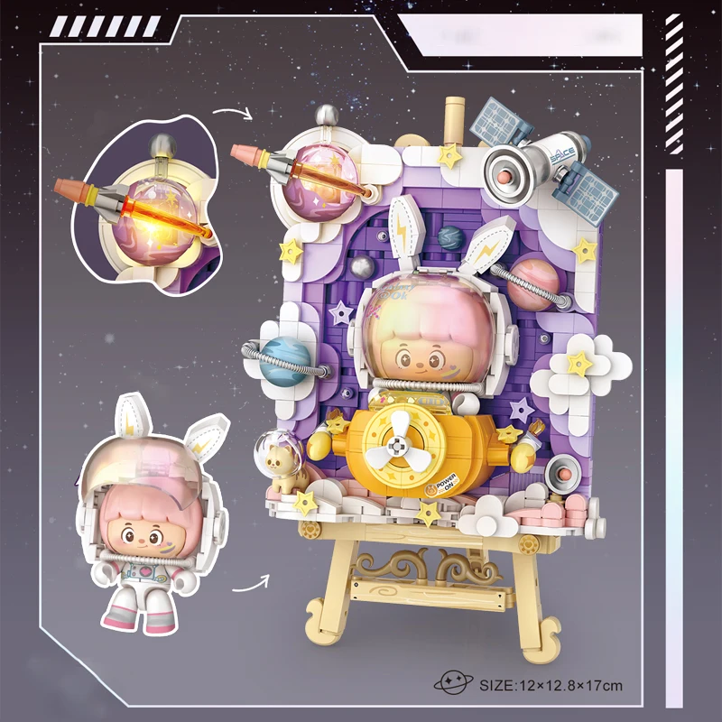 LOZ Space Series Astronaut 3D Painting Home Decor Creative Ornament Building Blocks Toys Educational Building Toys Birthday Gift - Image 5