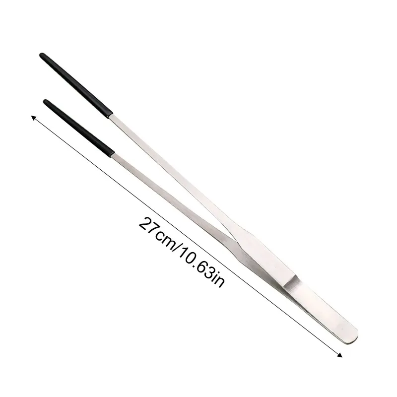 2pcs Bent Tip Tweezers For Crafts Stainless Steel Straight And Curved Nippers Tweezers Feeding Tongs For Reptile Lizards Spider - Image 6
