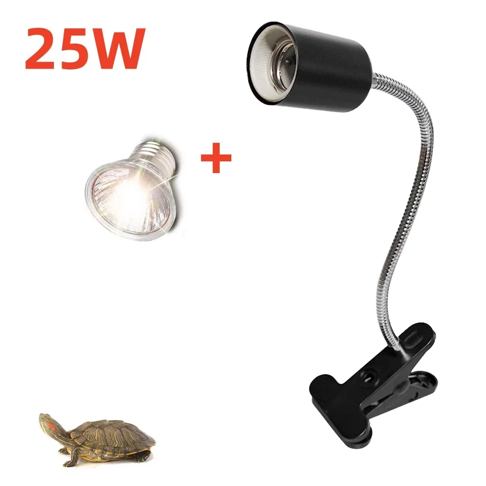 Reptile Heat Lamp UVA UVB Light Rotatable Basking Spot Light Simulated Sunlight For Turtle Lizard Clip-on Lamp Holder 25-75W - Image 10