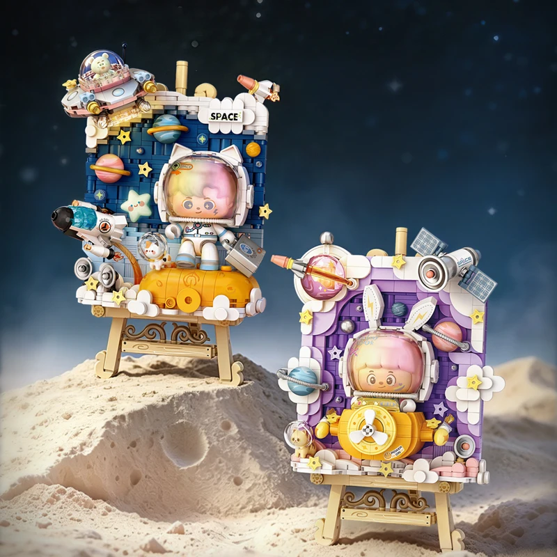 LOZ Space Series Astronaut 3D Painting Home Decor Creative Ornament Building Blocks Toys Educational Building Toys Birthday Gift - Image 2