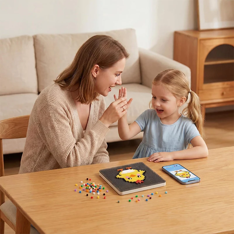 1SET Smart LED Light Guide Bead Board,Educational Fuse Bead Toy with Color Matching Light Template for Kids Handcraft Game Gift - Image 4