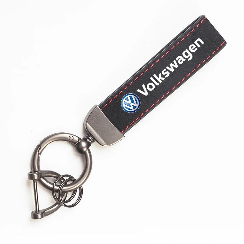 Luxury Men Women Suede/Metal Key Chain Fashion Keychain Key Ring Holder For VW GTI Jetta Golf Tiguan Polo Transporter Passat GTD - Image 7