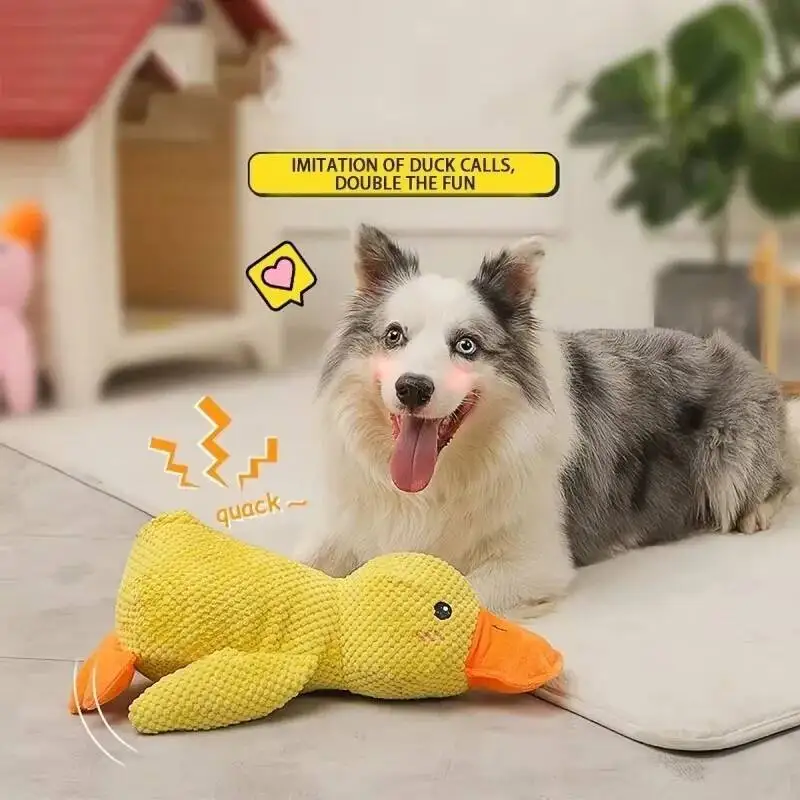 Pet Plush Toy Dog Calming Duck Companion Sleeping Duck Toys Chew Toy Durable Squeaky for Puppy Pet Teeth Cleaning Chew Pet Toy - Image 4