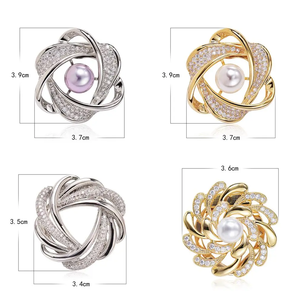 Gift Trendy Pearl Crystal Flower Fashion Jewelry Shawl Clip Scarf Ring Women Scarf Buckle Korean Style Brooch Pins - Image 6
