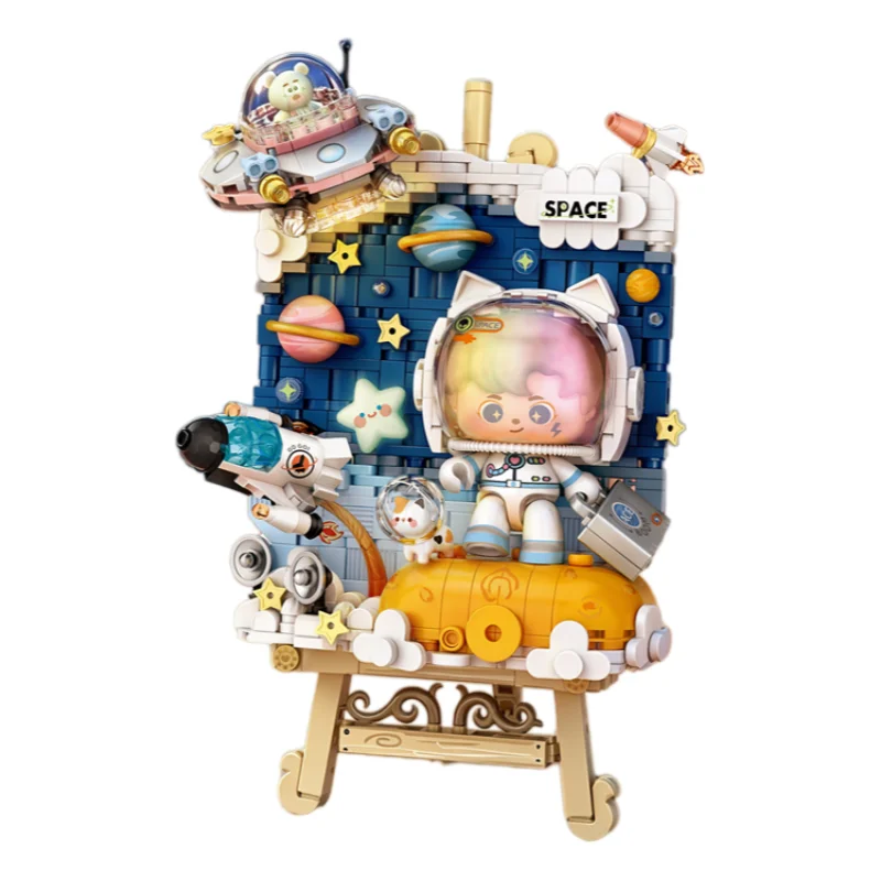 LOZ Space Series Astronaut 3D Painting Home Decor Creative Ornament Building Blocks Toys Educational Building Toys Birthday Gift - Image 7