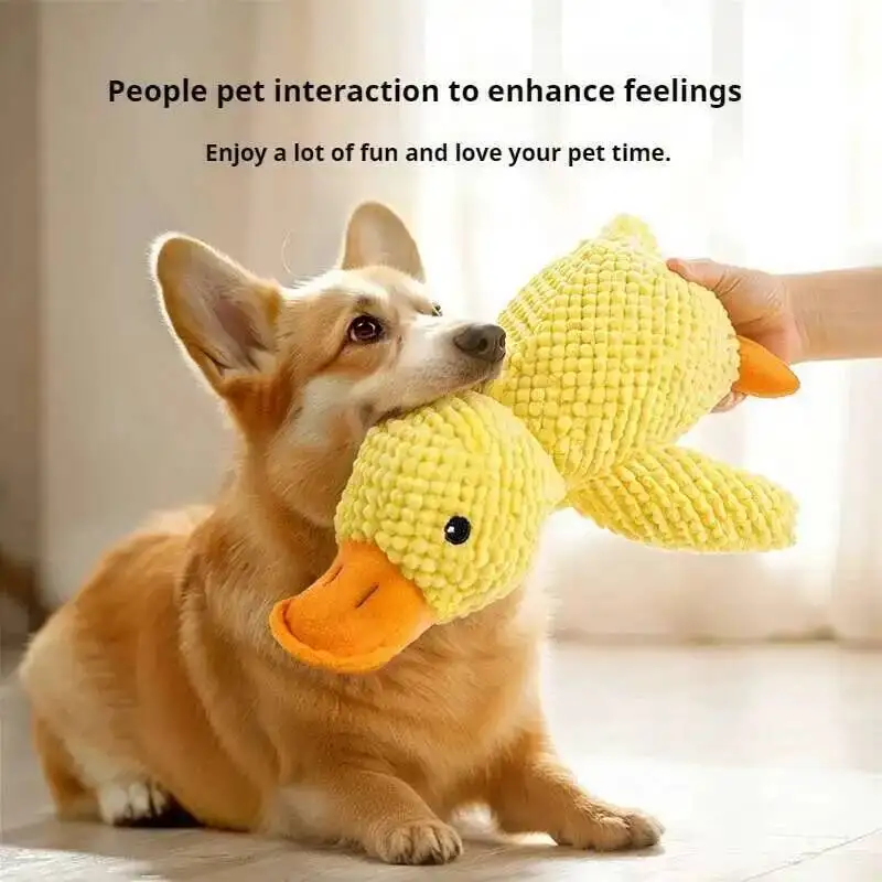 Pet Plush Toy Dog Calming Duck Companion Sleeping Duck Toys Chew Toy Durable Squeaky for Puppy Pet Teeth Cleaning Chew Pet Toy - Image 3