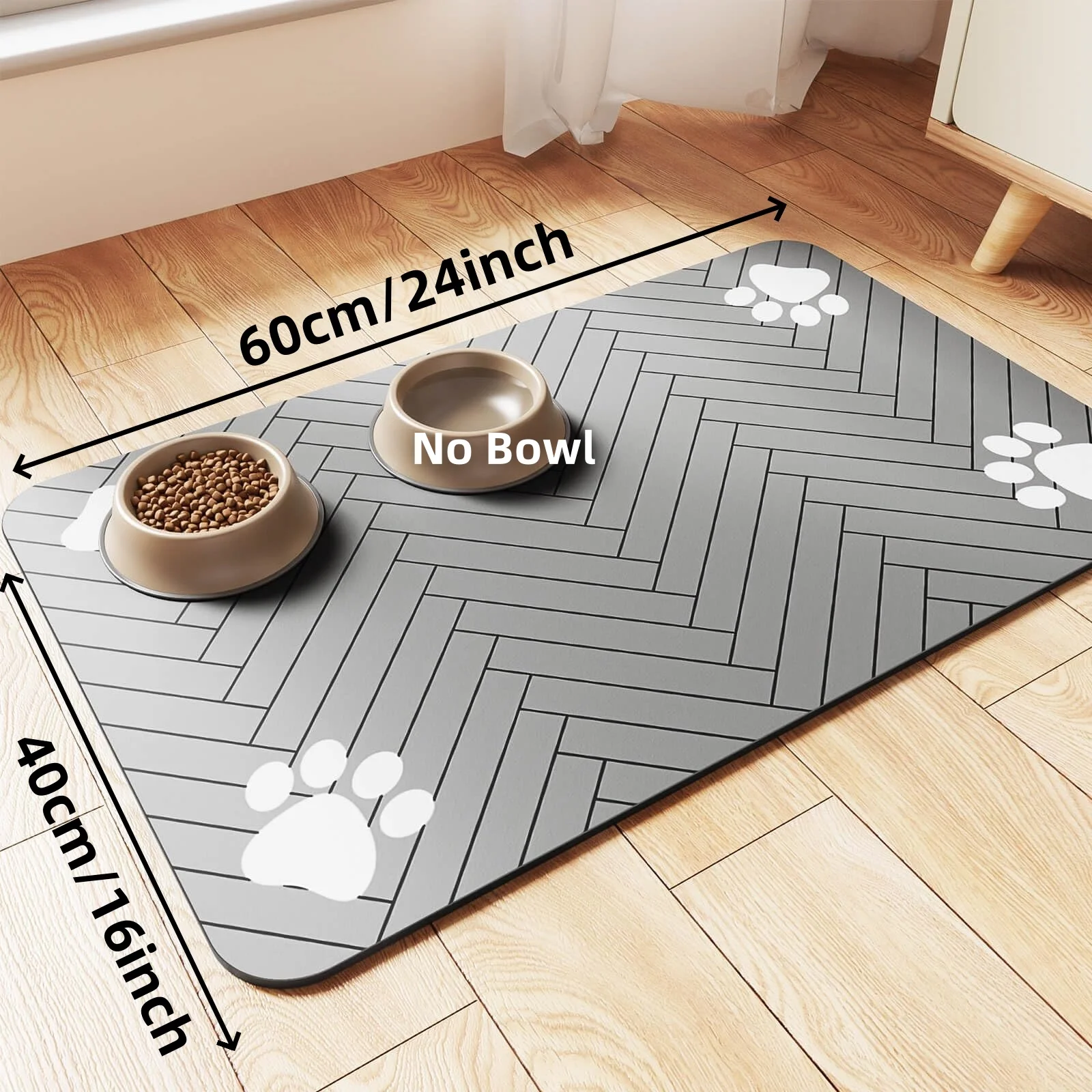 Pet Feeding Mat-Absorbent Pet Placemat for Food and Water Bowl, with Waterproof Rubber Backing, Quick Dry Water Mat for Dog Cat - Image 10