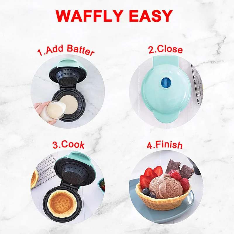110V/220V Multifunctional Mini Electric Bowl Waffle Maker Cake Sandwich ToasterDessert Biscuit Breakfast Roaster Baking Pan EU - Image 4