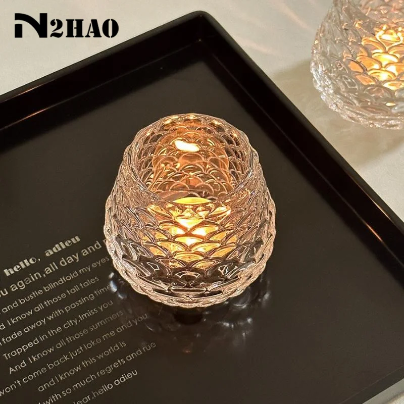 Fashion Candle Holder Cup Vertical Striped Glass Fragrance Candle Vessel For Romantic Candlelight Dinner Home Decoration〔Nest〕 - Image 4