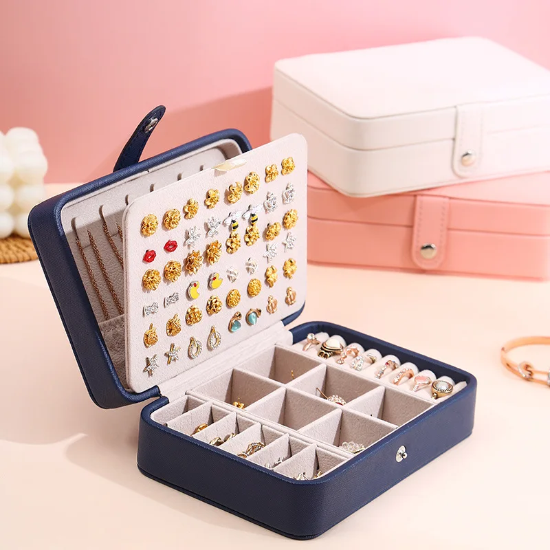 Leather Jewelry Box Organizer Jewelry Display Jewelry Boxes and Packaging Ring Box Suitable for Earrings and Rings - Image 2