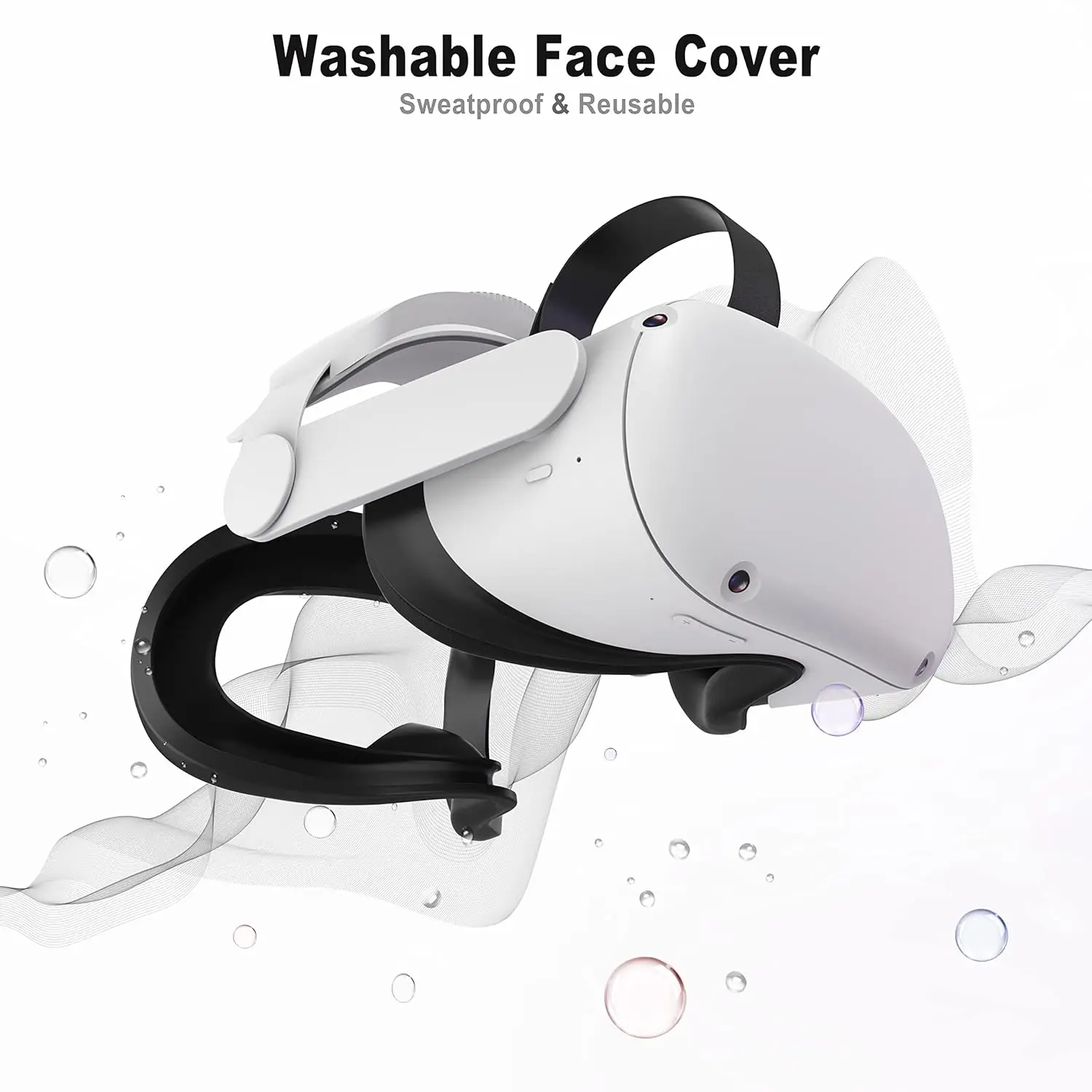 Face Pad Cover for Oculus Quest 2 with Lens Covers Protectors Washable VR Silicone Covers - Image 5