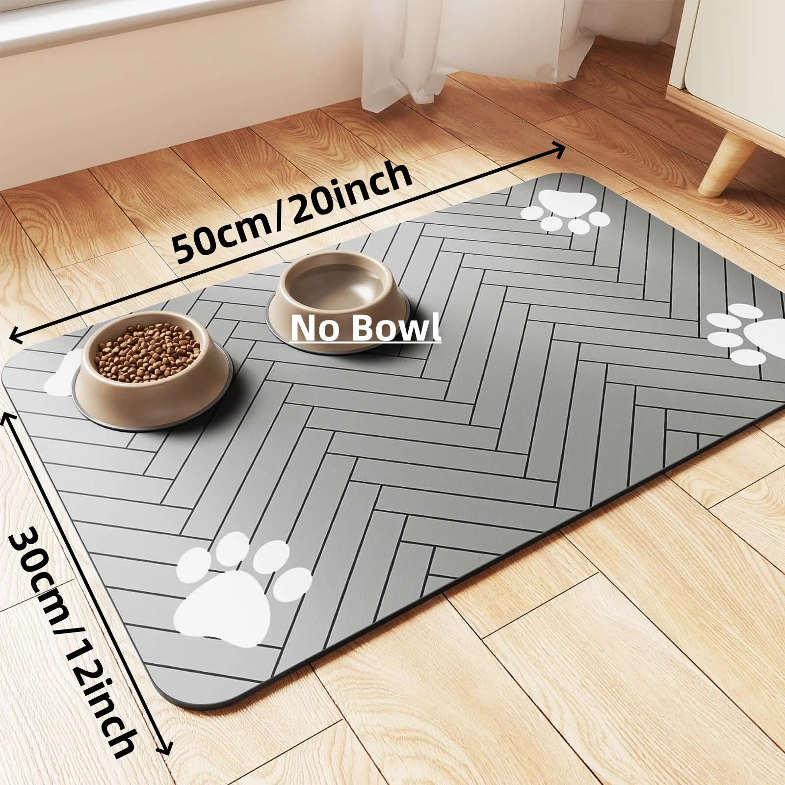 Pet Feeding Mat-Absorbent Pet Placemat for Food and Water Bowl, with Waterproof Rubber Backing, Quick Dry Water Mat for Dog Cat - Image 7
