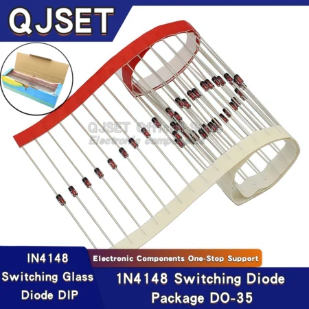 100pcs 1N4148 DO-35 Package Semiconductor DIP Glass Tube Diode IN4148 High-Speed Diode Switching Diode Brand New Original IN4148