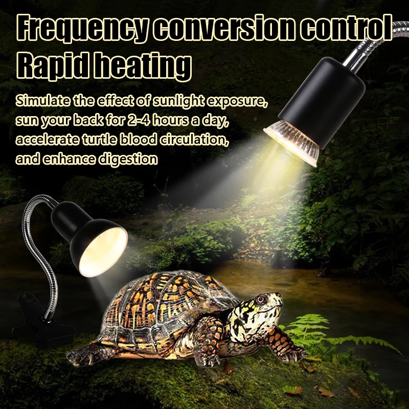 Reptile heating lamp holder UVA UVB Light Rotatable Basking Spot Light Simulated Sunlight For Turtle Lizard Dimmable 220-240V - Image 3