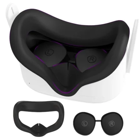 Face Pad Cover for Oculus Quest 2 with Lens Covers Protectors Washable VR Silicone Covers