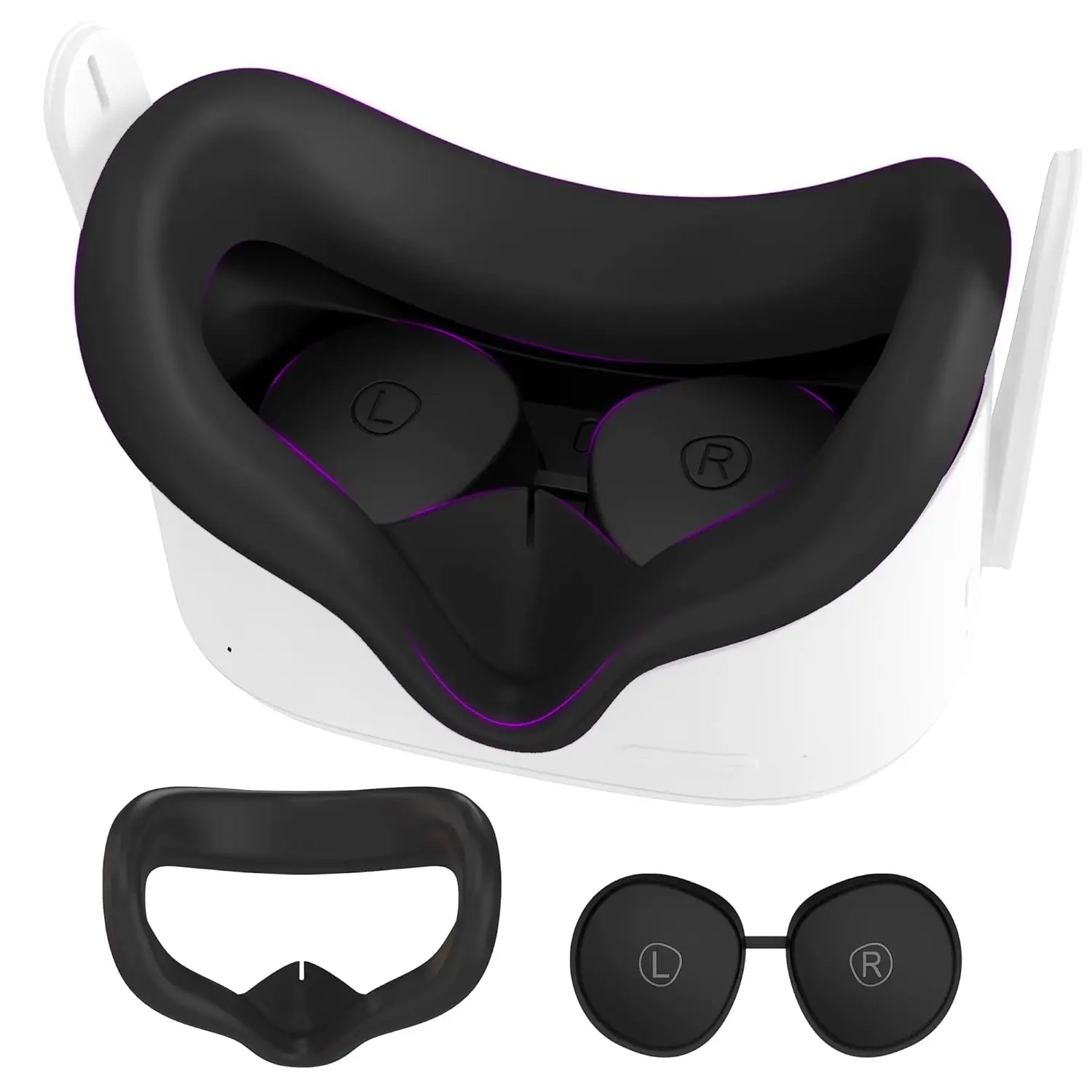 Face Pad Cover for Oculus Quest 2 with Lens Covers Protectors Washable VR Silicone Covers