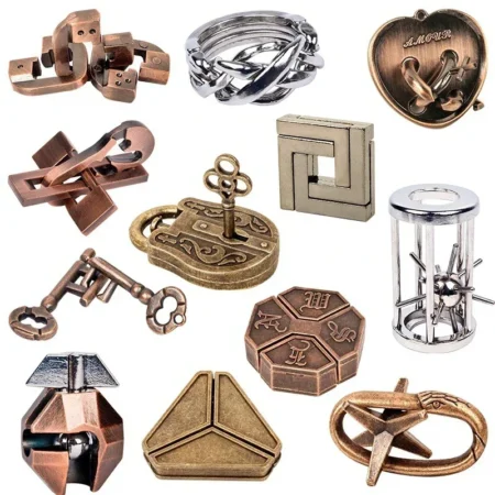 Creative Classic IQ Metal Brain Teaser Magic Baffling Puzzles Game Toys for Children Adults Funny Kids Gifts