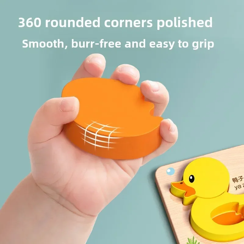 Montessori Cartoon 3D Wooden Puzzle Animal Traffic Jigsaw Toys for Kids Early Learning Educational Cognitive Game Children Gifts - Image 4