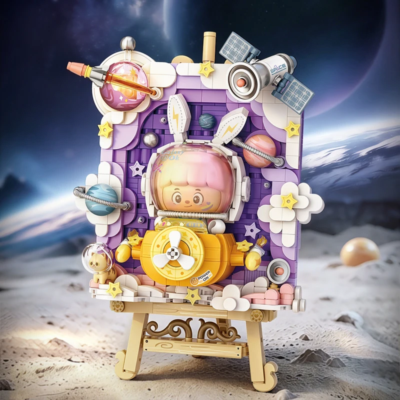 LOZ Space Series Astronaut 3D Painting Home Decor Creative Ornament Building Blocks Toys Educational Building Toys Birthday Gift - Image 4