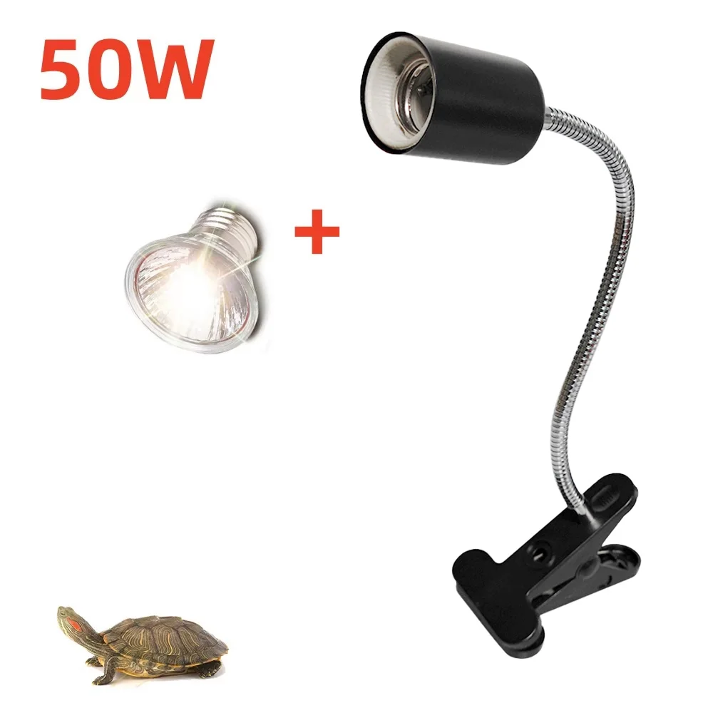 Reptile Heat Lamp UVA UVB Light Rotatable Basking Spot Light Simulated Sunlight For Turtle Lizard Clip-on Lamp Holder 25-75W - Image 7
