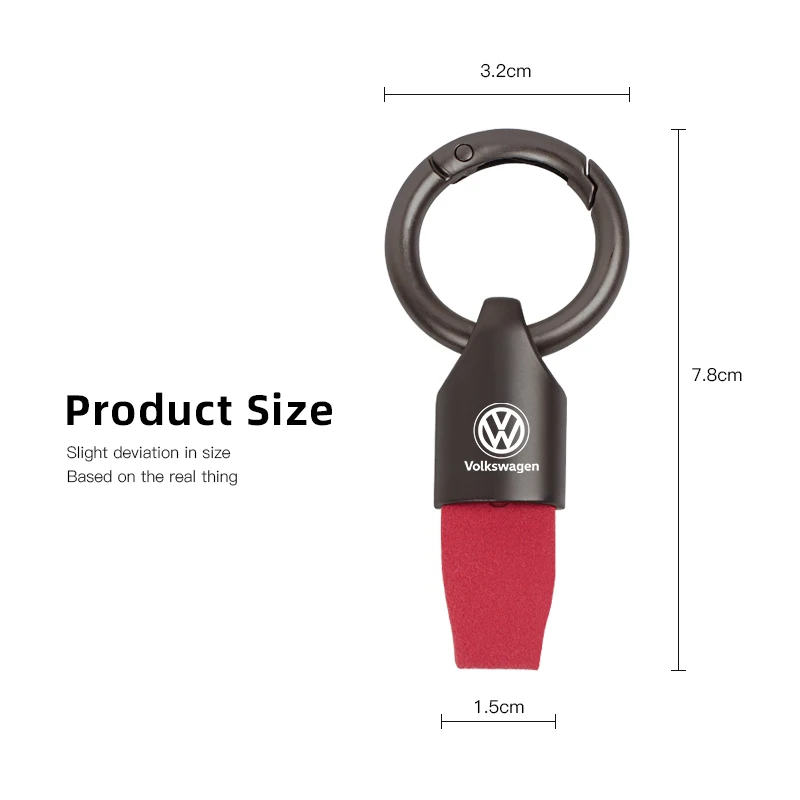 Luxury Men Women Suede/Metal Key Chain Fashion Keychain Key Ring Holder For VW GTI Jetta Golf Tiguan Polo Transporter Passat GTD - Image 5