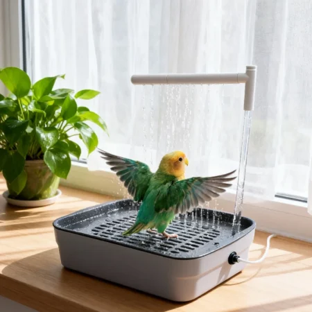 Bird Daily Use Bathtub Bird Shower Basin for Health Tabletop Parrots Bathing Parrot PeonyBath Automatically Circulates Bird Bath