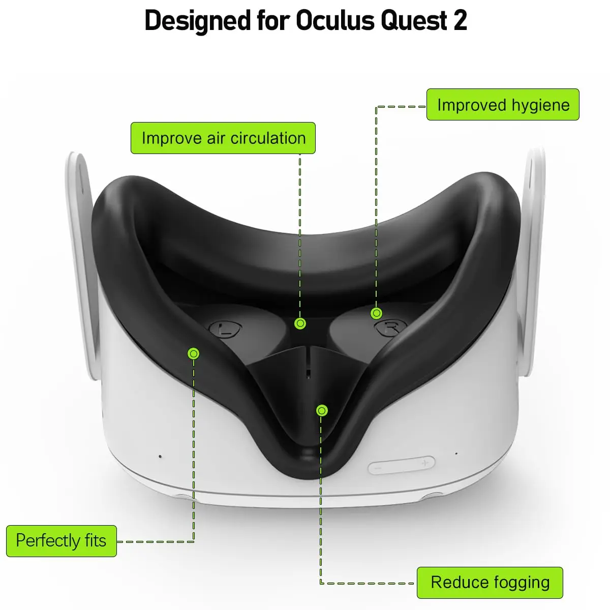 Face Pad Cover for Oculus Quest 2 with Lens Covers Protectors Washable VR Silicone Covers - Image 4
